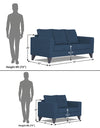 Adorn India Hallton Tufted 3-2 Five Seater Sofa Set (Blue)