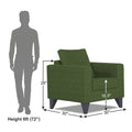 Adorn India Hallton Tufted 1 Seater Sofa (Green) (3 Year Warranty)
