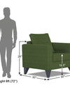 Adorn India Hallton Tufted 1 Seater Sofa Set (Green)