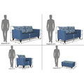 Sheldon Crafty 3+2+1 6 Seater Sofa Set with Centre Table (Blue)