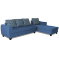 Raiden Bricks Premium L Shape 6 Seater Sofa Set with Center Table (Right Hand Side) (Blue)