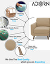 Adorn India Damian L Shape 6 Seater Sofa Set Left Hand Side (Beige)