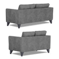 Adorn India Enzo Decent Premium Leatherette Suede 3+2 5 Seater Sofa Set (Grey)
