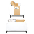 Adorn India Ashley Digitel Print Leatherette Fabric 2 Seater Sofa (Beige & White) (3 Year Warranty)