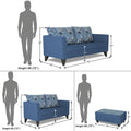 Sheldon Crafty 3+2 5 Seater Sofa Set with Centre Table (Blue)