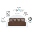 Adorn India Easy 4 Seater Sofa Cum Bed (Rhombus Pattern) Chennile Fabric - Washable Cover - Including 4 Cushion - Size 6' x 6' Ft (Brown Color) Perfect for Home & Office for Guests