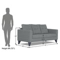 Adorn India Hallton Tufted 3 Seater Sofa (Grey)(3 Year Warranty)