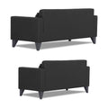 Adorn India Bladen Leatherette 3+2 5 Seater Sofa Set (Black)