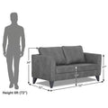 Adorn India Enzo Decent Premium Leatherette Suede 2 Seater Sofa (Grey)