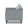 Adorn India Straight line Plus Bricks 3 Seater Sofa (Grey) (3 Year Warranty)