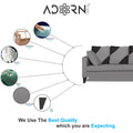 Adorn India Denver L Shape 5 Seater Sofa Set RHS (Grey) (3 Year Warranty)