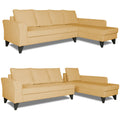 Adorn India Maddox Plain L Shape 6 Seater Sofa Set RHS (Beige) (3 Year Warranty)