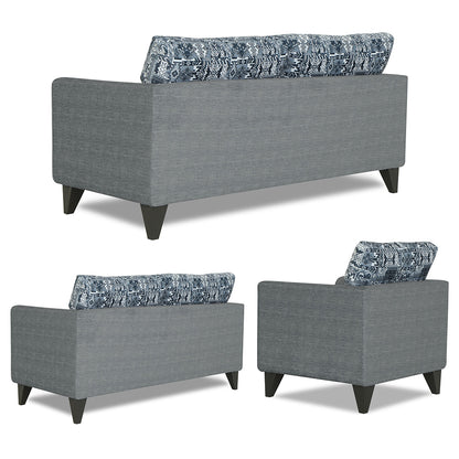 Adorn India Sheldon Crafty 3+2+1 6 Seater Sofa Set with Centre Table (Grey)