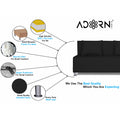 Adorn India Easy Alyn Plus Decent 3 Seater Sofa Cum Bed (5x6) (Black) (1 Year Warranty)