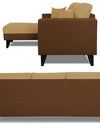 Adorn India Martin L Shape 4 Seater Sofa Set Two Tone (Left Hand Side) (Brown & Beige)