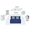 Adorn India Easy Alyn Plus Stripes 2 Seater Foam Sofa Cum Bed (4X6) (Blue) (1 Year Warranty)