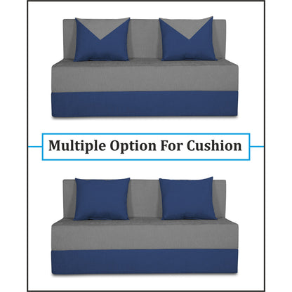 Adorn India Easy Boom 2 Seater Sofa Cum Bed 4 x 6 (Blue & Grey)