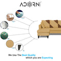 Adorn India Denver L Shape 5 Seater Sofa Set LHS (Beige) (3 Year Warranty)