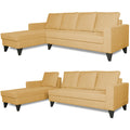 Adorn India Hallton Plain L Shape 6 Seater Sofa Set LHS (Beige) (3 Year Warranty)