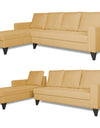 Adorn India Hallton L Shape 5 Seater Sofa Set Plain (Left Hand Side) (Beige)