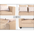Adorn India Poland L Shape 5 Seater Sofa Set (Left Side) (Beige)