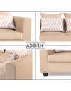 Adorn India Poland L Shape 5 Seater Sofa Set (Left Side) (Beige)