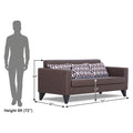 Adorn India Bladen Leatherette 3 Seater Sofa (Brown)