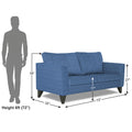 Adorn India Enzo Decent 3 Seater Sofa (Blue)