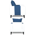 Adorn India Ashley Stripes Leatherette Fabric 1 Seater Sofa (Blue & White) (3 Year Warranty)