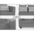 Adorn India Poland L Shape 6 Seater Sofa Set (Right Side) (Grey)