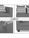 Adorn India Poland L Shape 5 Seater Sofa Set (Right Side) (Grey)