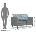 Adorn India Cortina Damask 2 Seater Sofa (Grey)