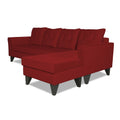 Adorn India Maddox Tufted L Shape 5 Seater Sofa Sofa Set RHS (Maroon) (3 Year Warranty)