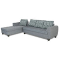 Raiden Damask L Shape 6 Seater Sofa Set with Center Table (Left Hand Side) (Grey)