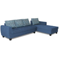 Raiden Damask L Shape 6 Seater Sofa Set with Center Table (Right Hand Side) (Blue)