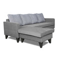 Adorn India Chandler Stripes L Shape 5 Seater Sofa Set LHS (Grey) (3 Year Warranty)
