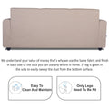 Adorn India Monteno 5 Seater 3+2 Wood Sofa Set (Beige) (3 Year Warranty)