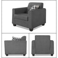 Adorn India Wood Blazer Plus 3-1-1 Five Seater Sofa Set (Grey)