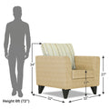 Adorn India Lawson Stripes 1 Seater Sofa (Beige)
