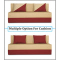Adorn India Easy Desmond 3 Seater Sofa Cum Bed 5 x 6 (Maroon & Beige) (1 Year Warranty)