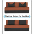 Adorn India Easy Boom 4 Seater Sofa Cum Bed 6 x 6 (Rust & Black) (1 Year Warranty)