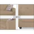 Adorn India Blazer Plus 3 Seater Sofa (Beige)