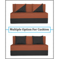 Adorn India Easy Desmond 2 Seater Sofa Cum Bed 4 x 6 (Rust & Black) (1 Year Warranty)