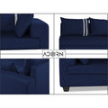 Adorn India Winston L Shape 6 Seater Sofa Set (Right Side) (Blue)
