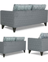 Adorn India Cortina Damask (3 Years Warranty) 3+2+1 6 Seater Sofa Set with Centre Table (Grey) Modern