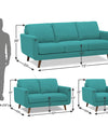 Adorn India Damian 3+2+1 6 Seater Sofa Set (Aqua Blue)