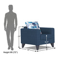 Adorn India Hallton Digitel Print 1 Seater Sofa (Blue) (3 Year Warranty)