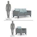 Adorn India Straight Line Plus Stripes 3+1+1 5 Seater Sofa Set (Grey) (3 Year Warranty)