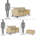 Tornado Bricks 3+2 5 Seater Sofa Set with Centre Table (Beige)
