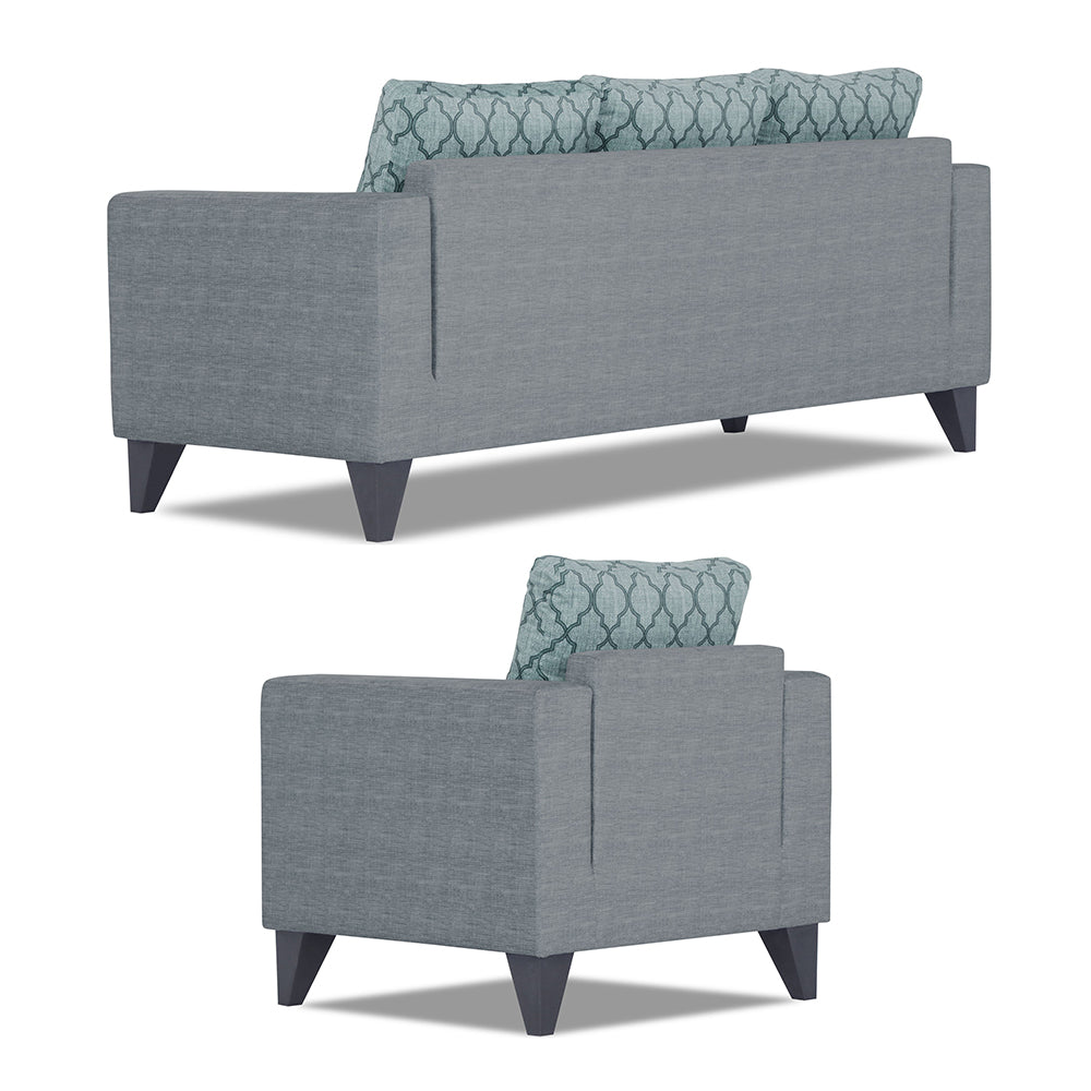 Adorn India Straight line Plus Blossom 3+1+1 5 Seater Sofa Set (Grey)